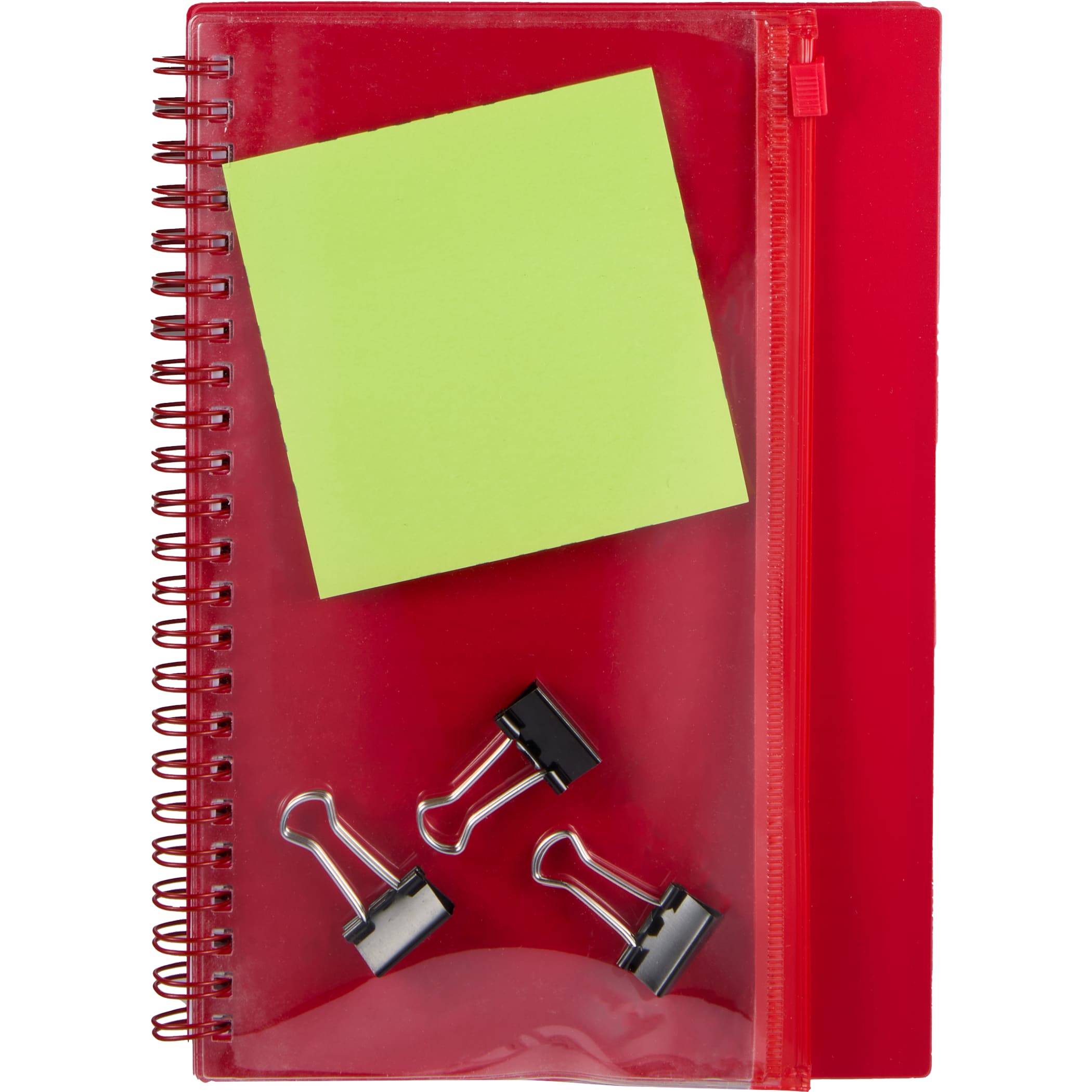 5.5'' x 8.5'' Spiral Notebook with Clear Pocket 1