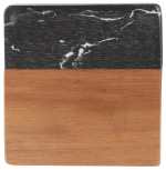Black Marble and Wood Coaster Set 2 Black Marble and Wood Coaster Set 2