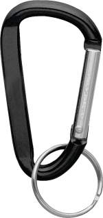 Small Carabiner Key Ring - SM-2348BKFront Small Carabiner Key Ring - SM-2348BKFront