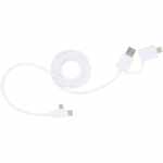 5-in-1 Recycled Long Charging Cable - SM-2853WHFront 5-in-1 Recycled Long Charging Cable - SM-2853WHFront