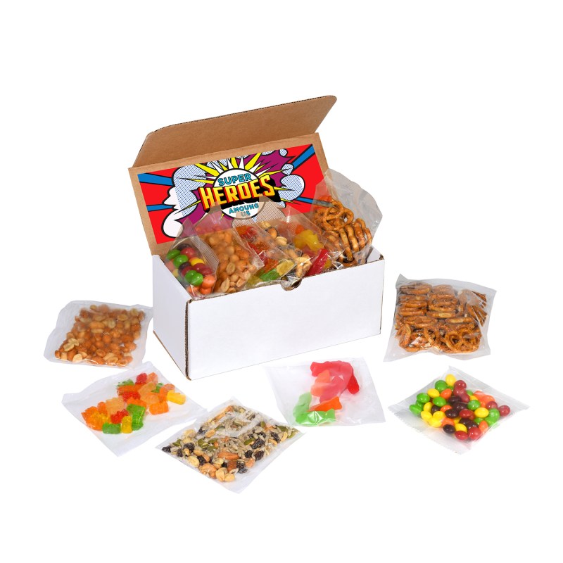6 pack Sweet and Salty Snack Box with Label 1 6 pack Sweet and Salty Snack Box with Label 1