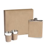 Leatherette Flask Set - Tan Leatherette Flask Set - Tan