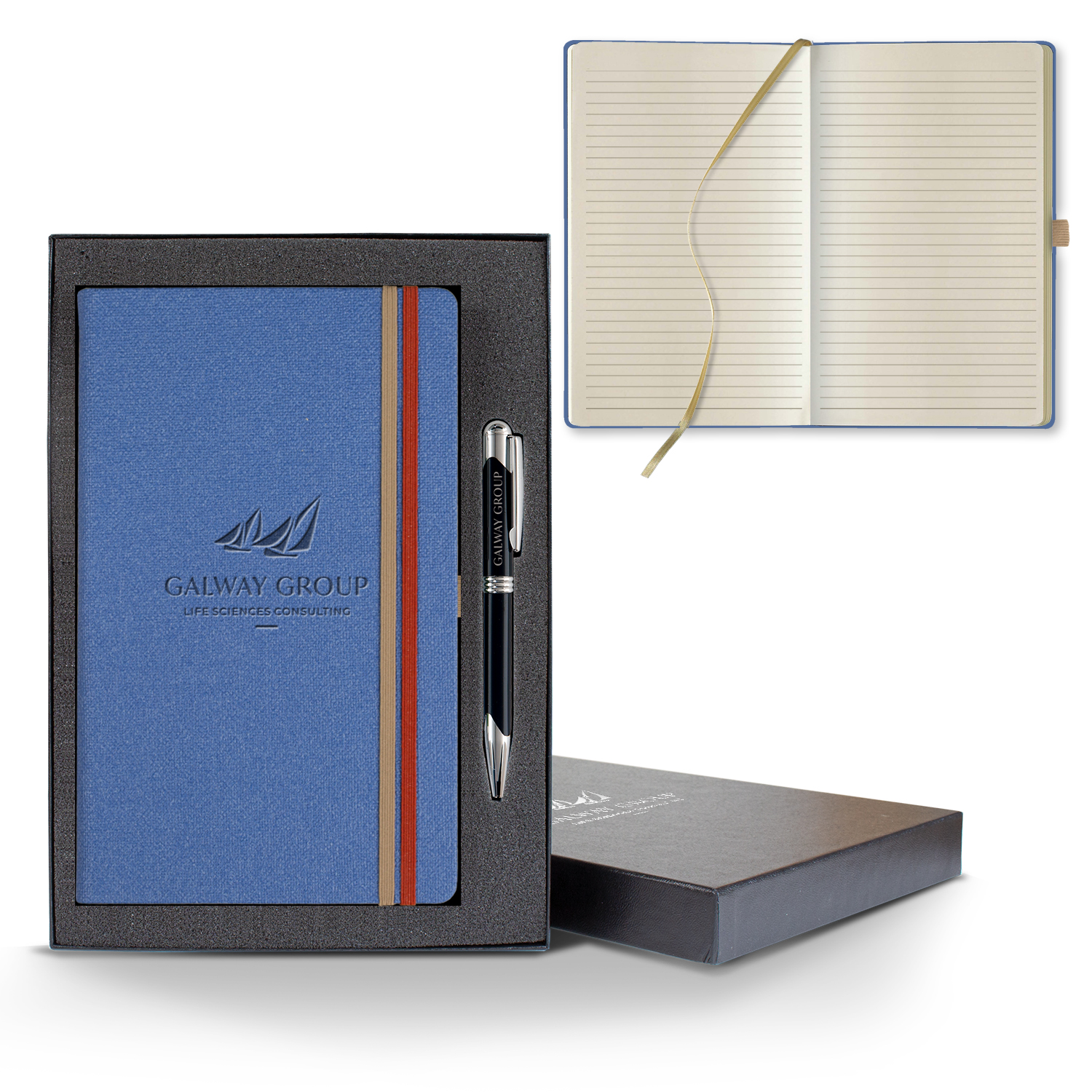 Castelli Bi Band Medio Lined Ivory Page Journal Gift Set 1