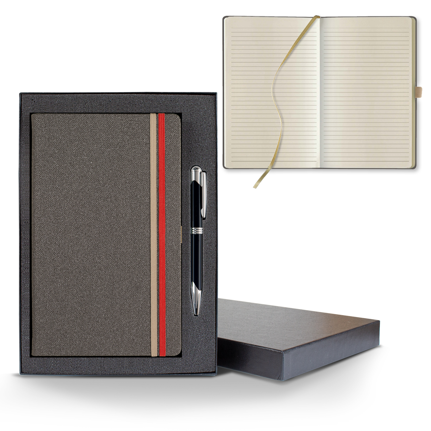 Castelli Bi Band Medio Lined Ivory Page Journal Gift Set 1