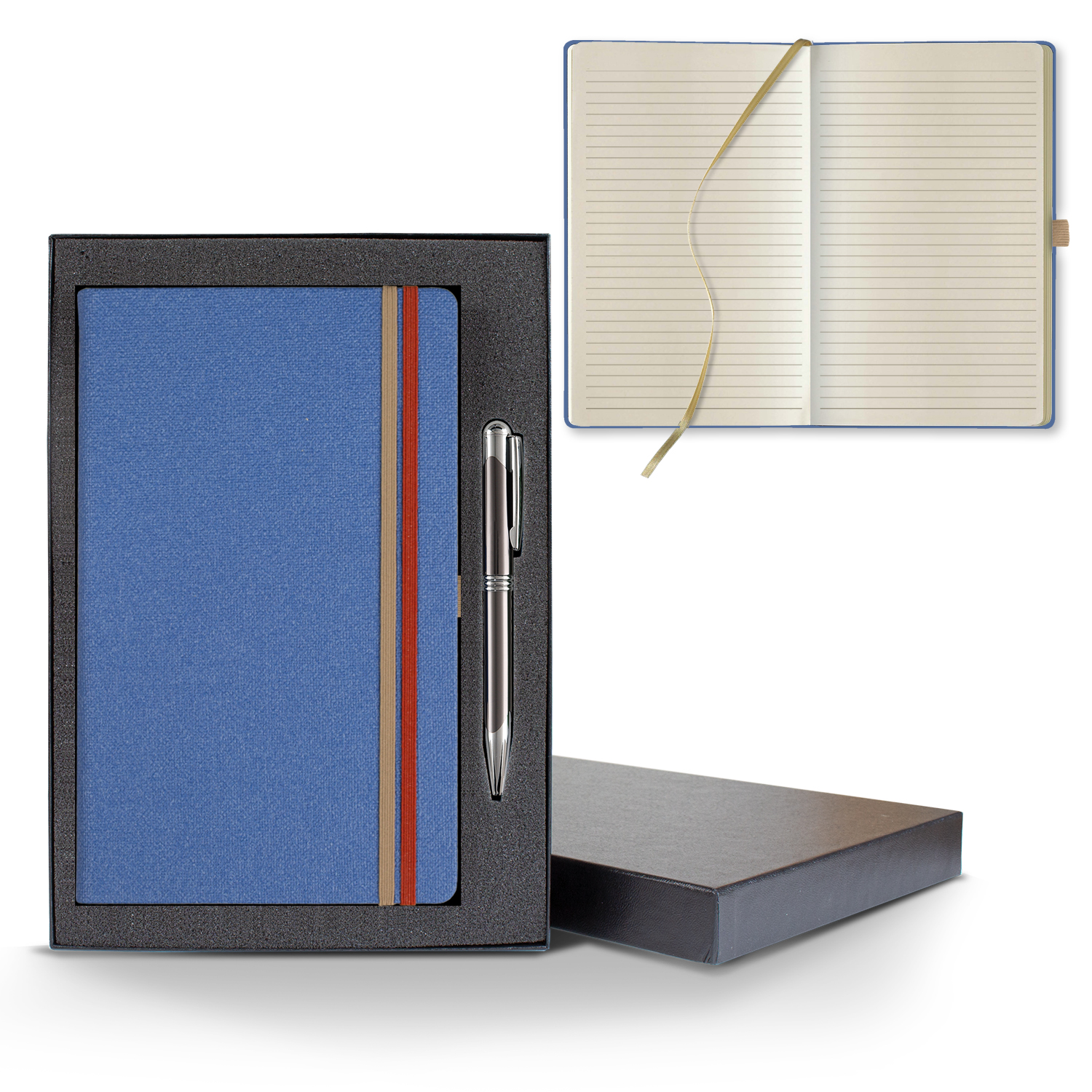 Castelli Bi Band Medio Lined Ivory Page Journal Gift Set 1