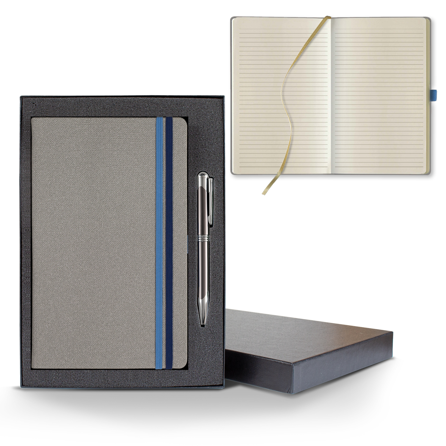 Castelli Bi Band Medio Lined Ivory Page Journal Gift Set 1