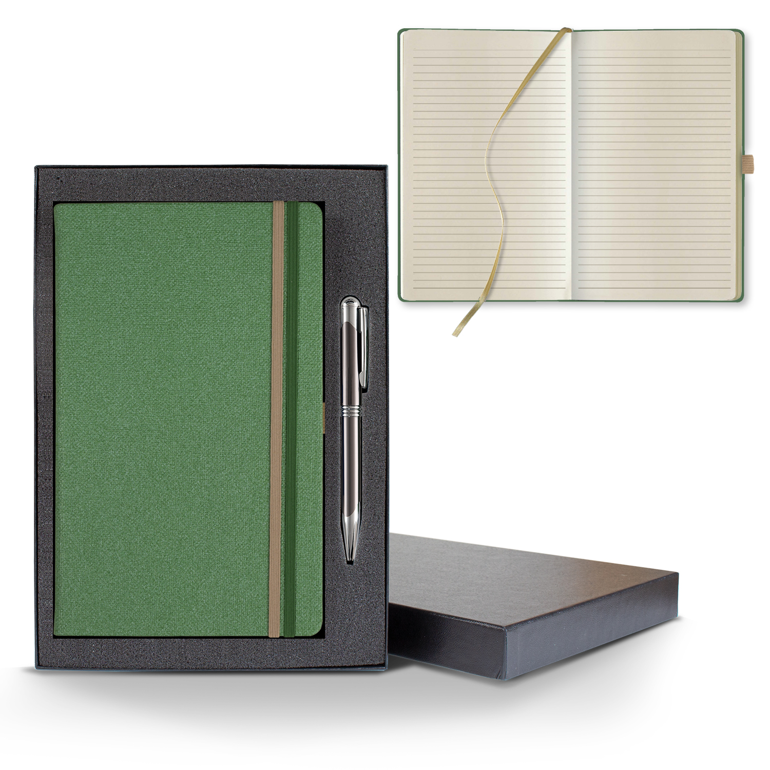 Castelli Bi Band Medio Lined Ivory Page Journal Gift Set 1