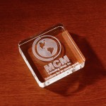 3D Crystal Square Paperweight - Small - Clear 3D Crystal Square Paperweight - Small - Clear