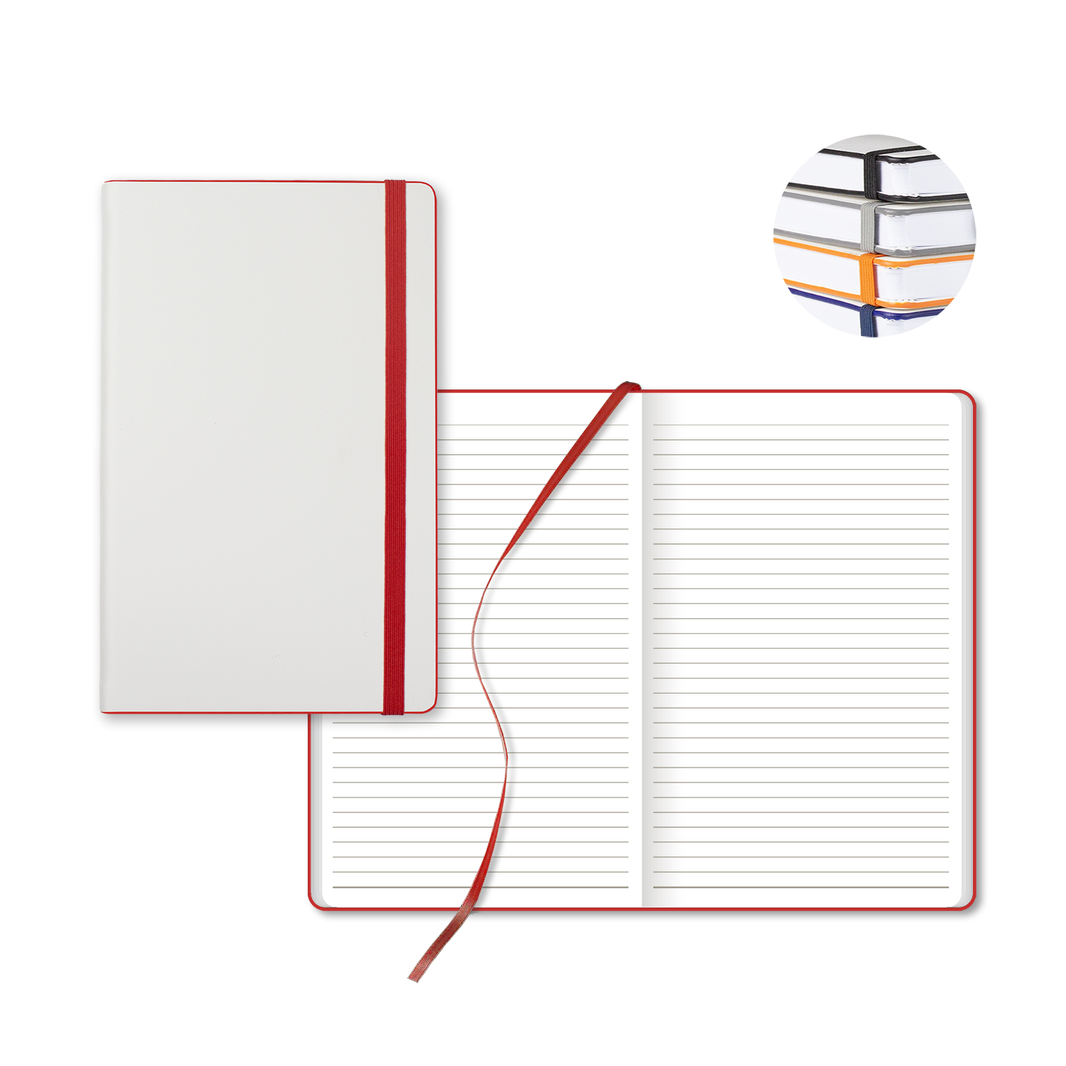 Castelli White Laser Medio Lined White Page Journal 1