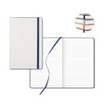 Castelli White Laser Medio Lined White Page Journal - White Cover-Navy Blue Trim Castelli White Laser Medio Lined White Page Journal - White Cover-Navy Blue Trim