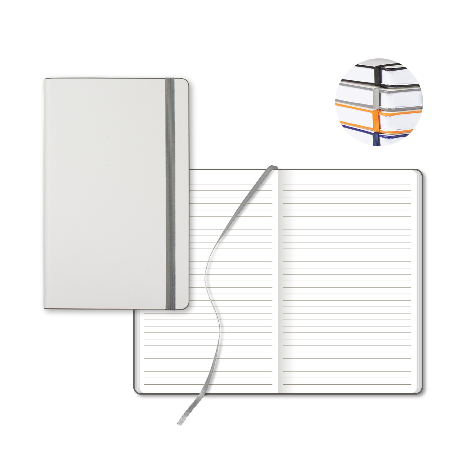 Castelli White Laser Medio Lined White Page Journal 1