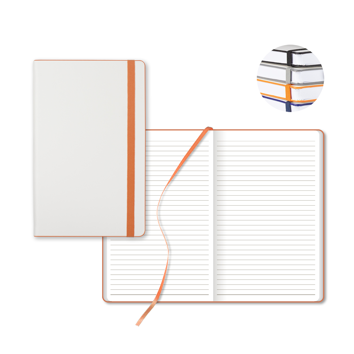 Castelli White Laser Medio Lined White Page Journal 1