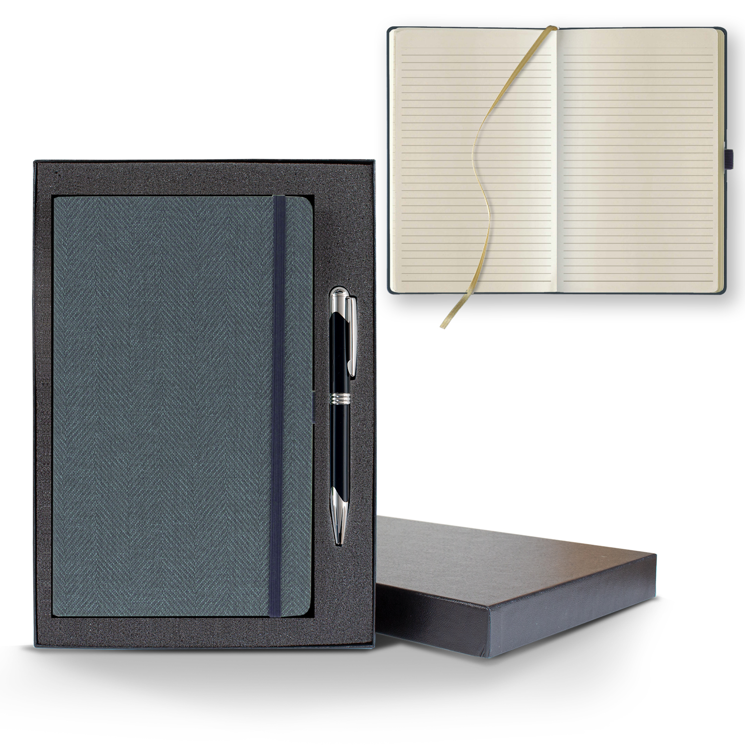 Castelli Montana Medio Lined Ivory Page Journal Gift Set 1