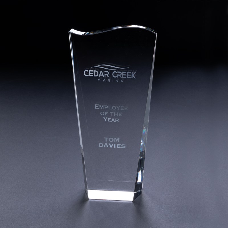 7 3/4" Clear Wave Top Award 1 7 3/4" Clear Wave Top Award 1