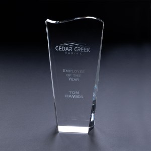 7 3/4" Clear Wave Top Award 1 7 3/4" Clear Wave Top Award 1