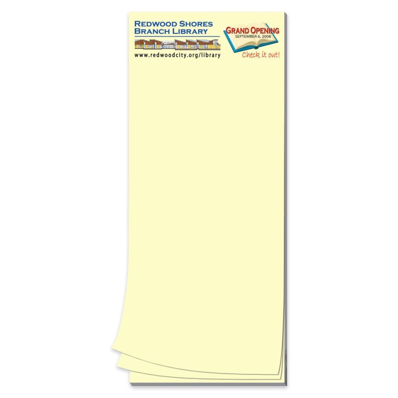 Paper Note Pad 3 1/2 x 8 1/2, 25 pages w/mag 4CP 1 Paper Note Pad 3 1/2 x 8 1/2, 25 pages w/mag 4CP 1
