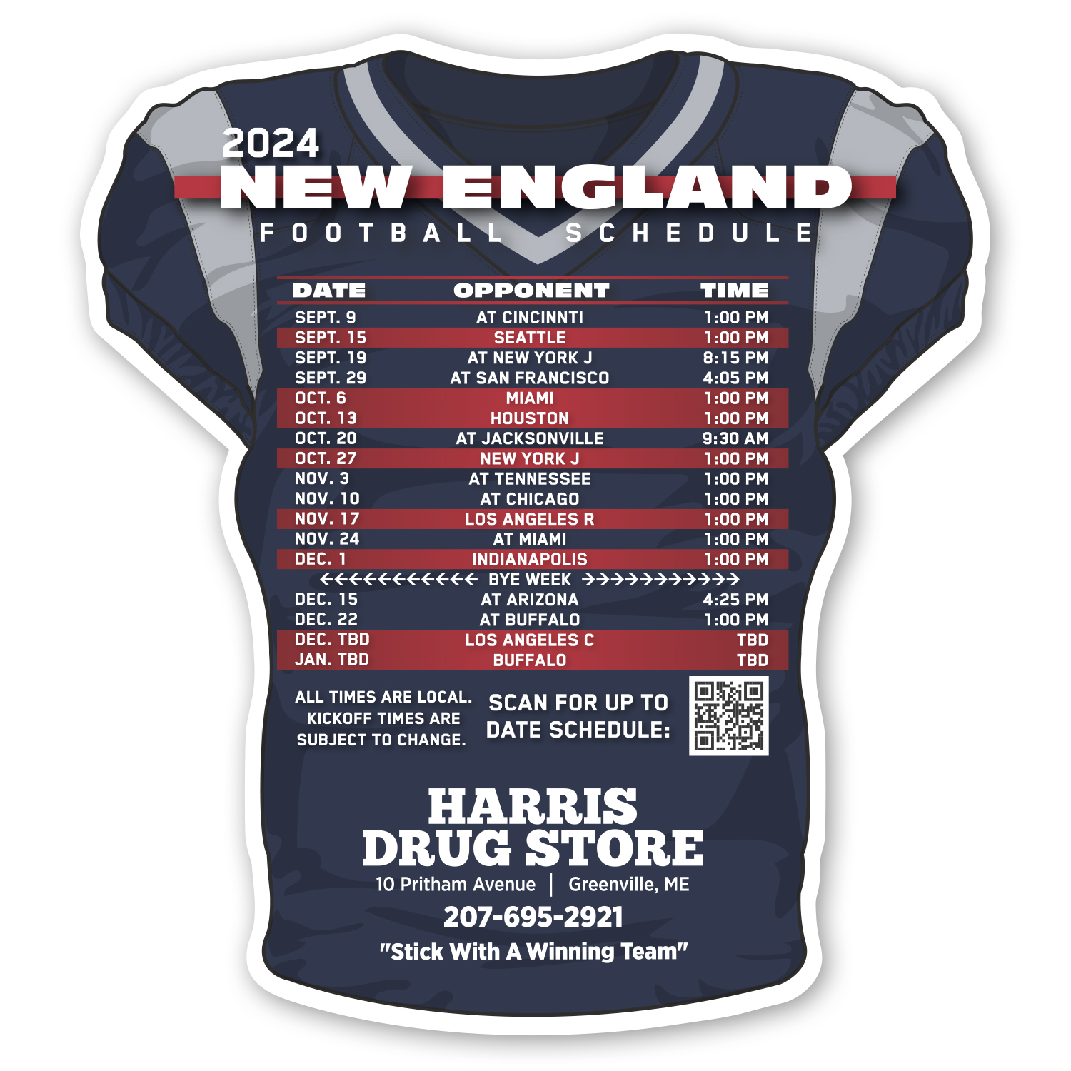 Football Schedule Magnet 1