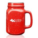 16 oz. Savannah Speckle Ceramic Mason Jars - Red 16 oz. Savannah Speckle Ceramic Mason Jars - Red