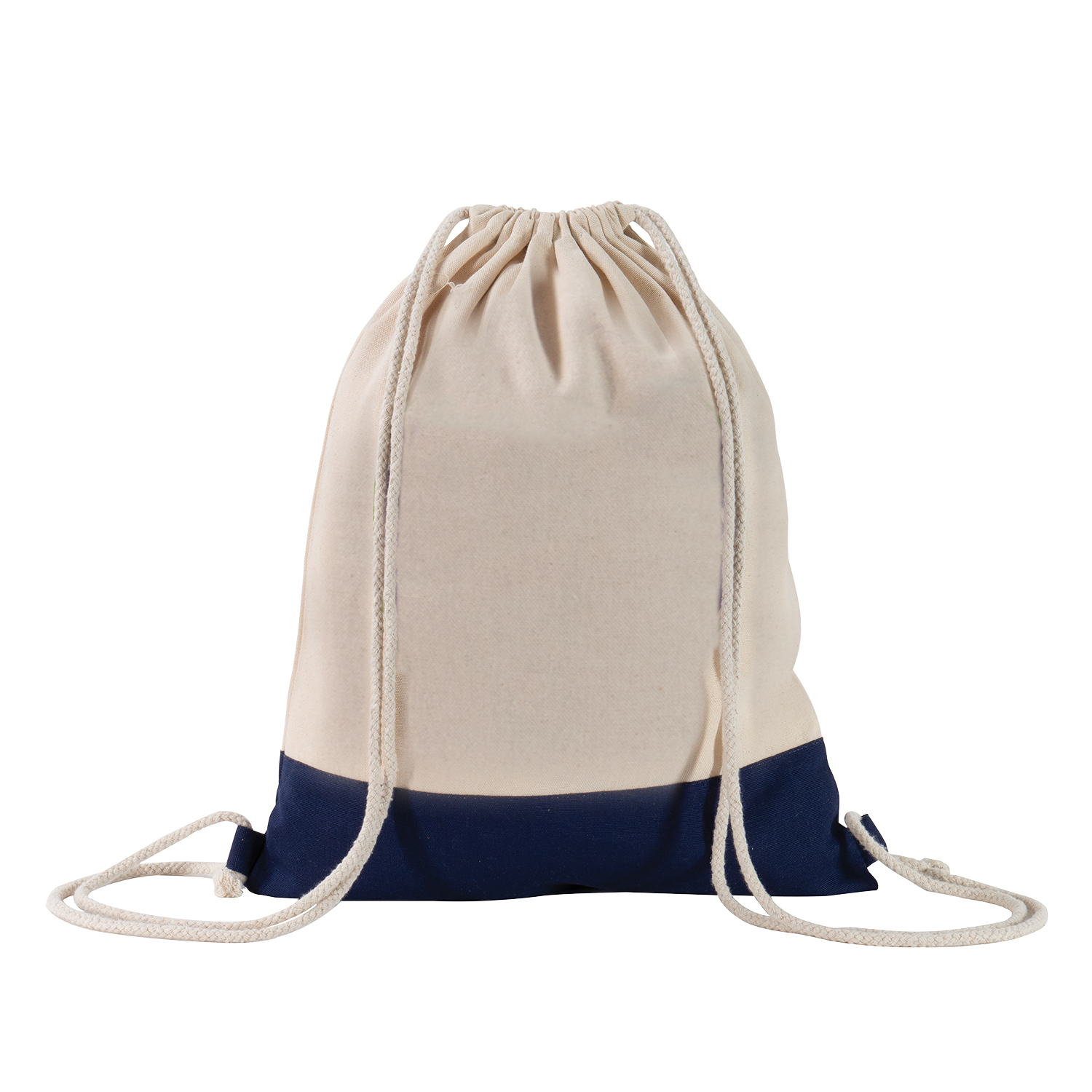 Two Tone Natural Drawstring Backpack 1