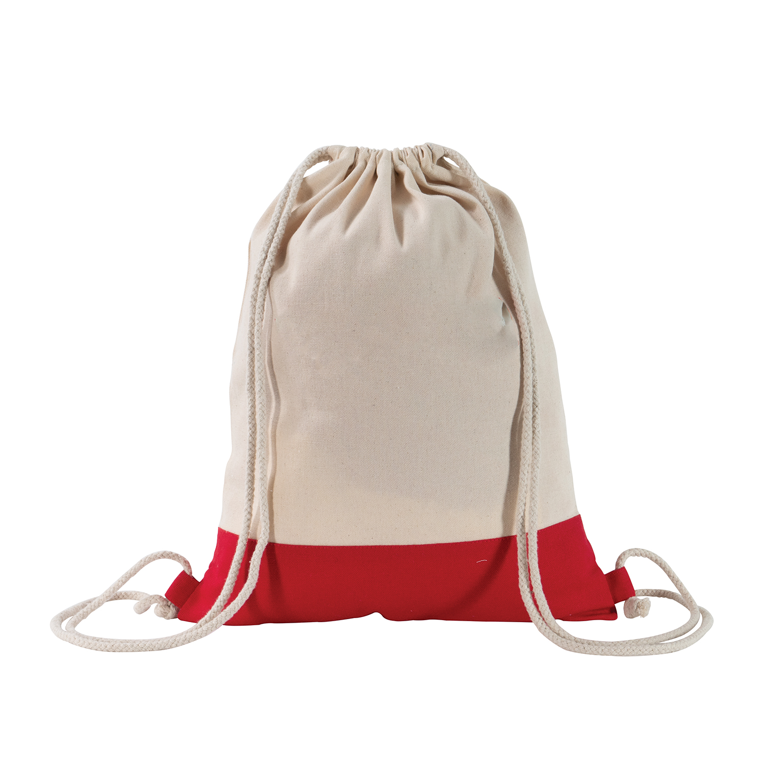 Two Tone Natural Drawstring Backpack 1