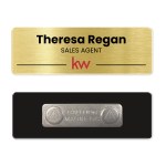 1 x 3 Name Badge - Magnet Back - Silver 1 x 3 Name Badge - Magnet Back - Silver