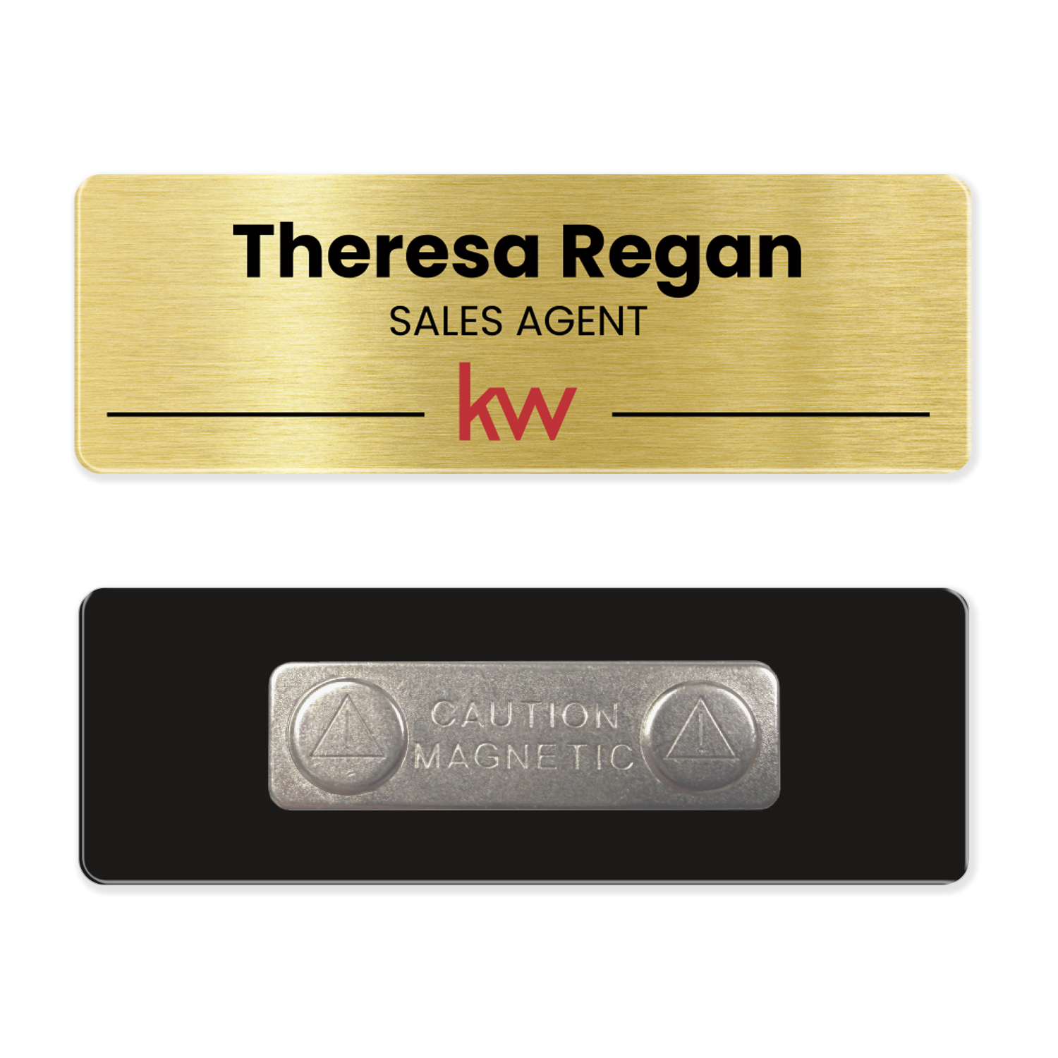1 x 3 Name Badge - Magnet Back 1