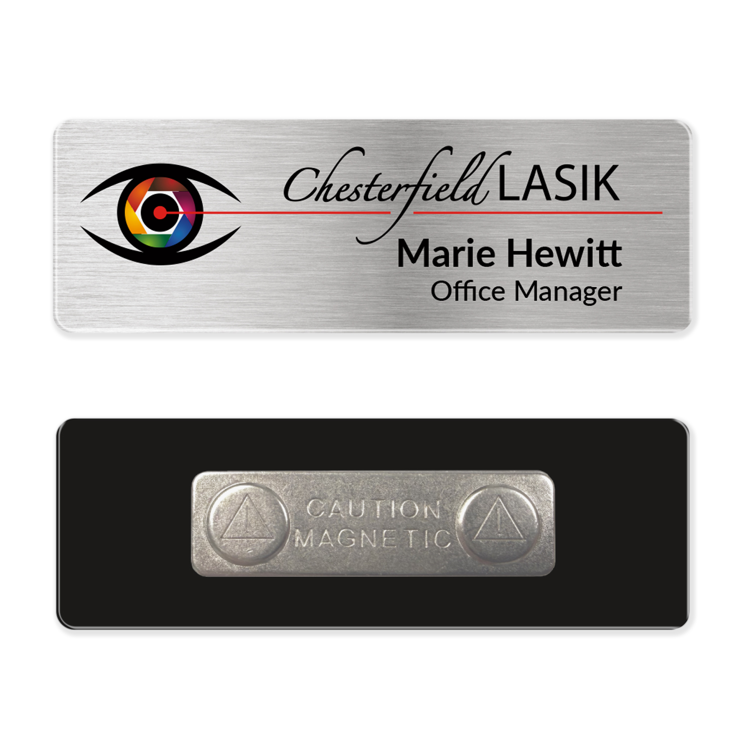 1 x 3 Name Badge - Magnet Back 1