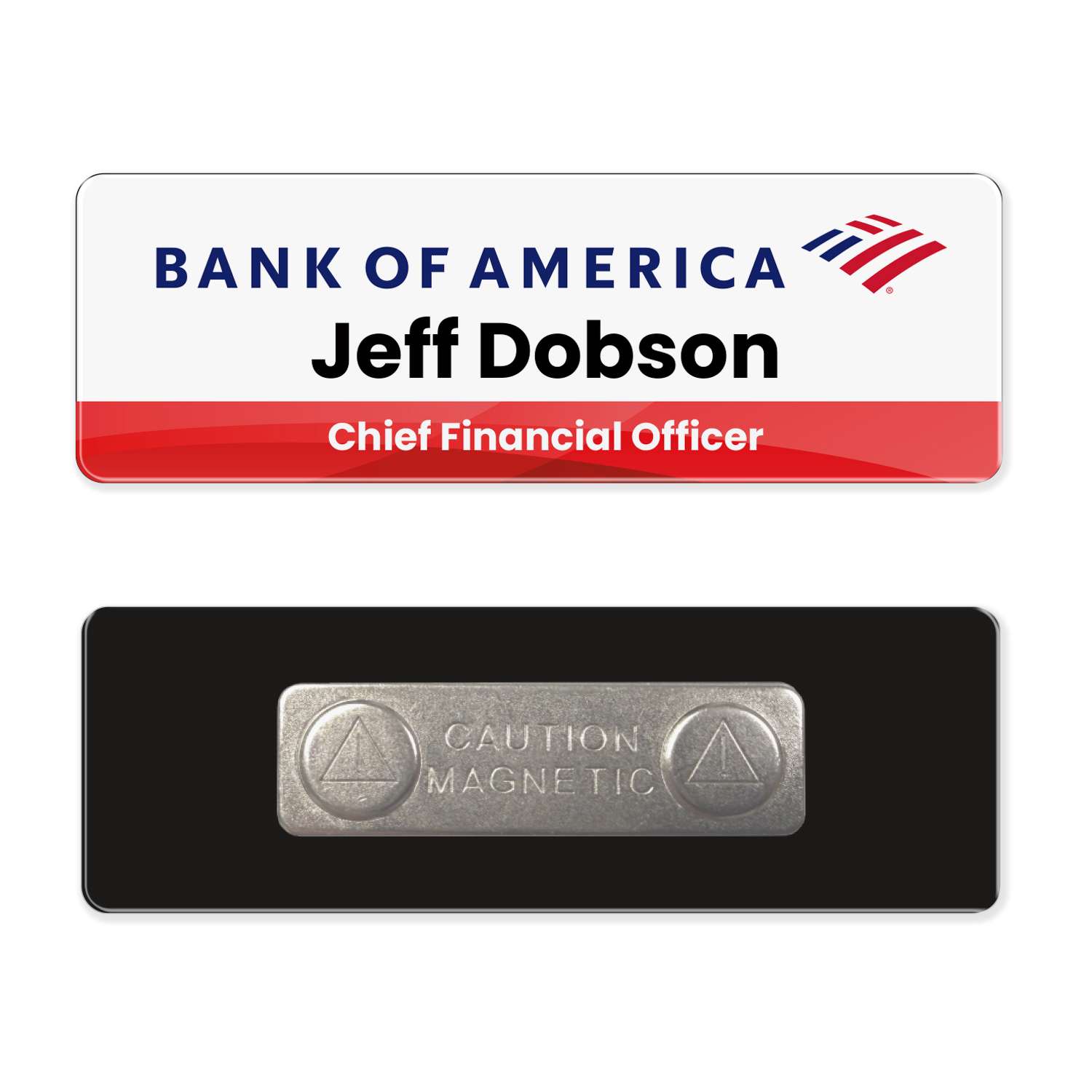 1 x 3 Name Badge - Magnet Back 1