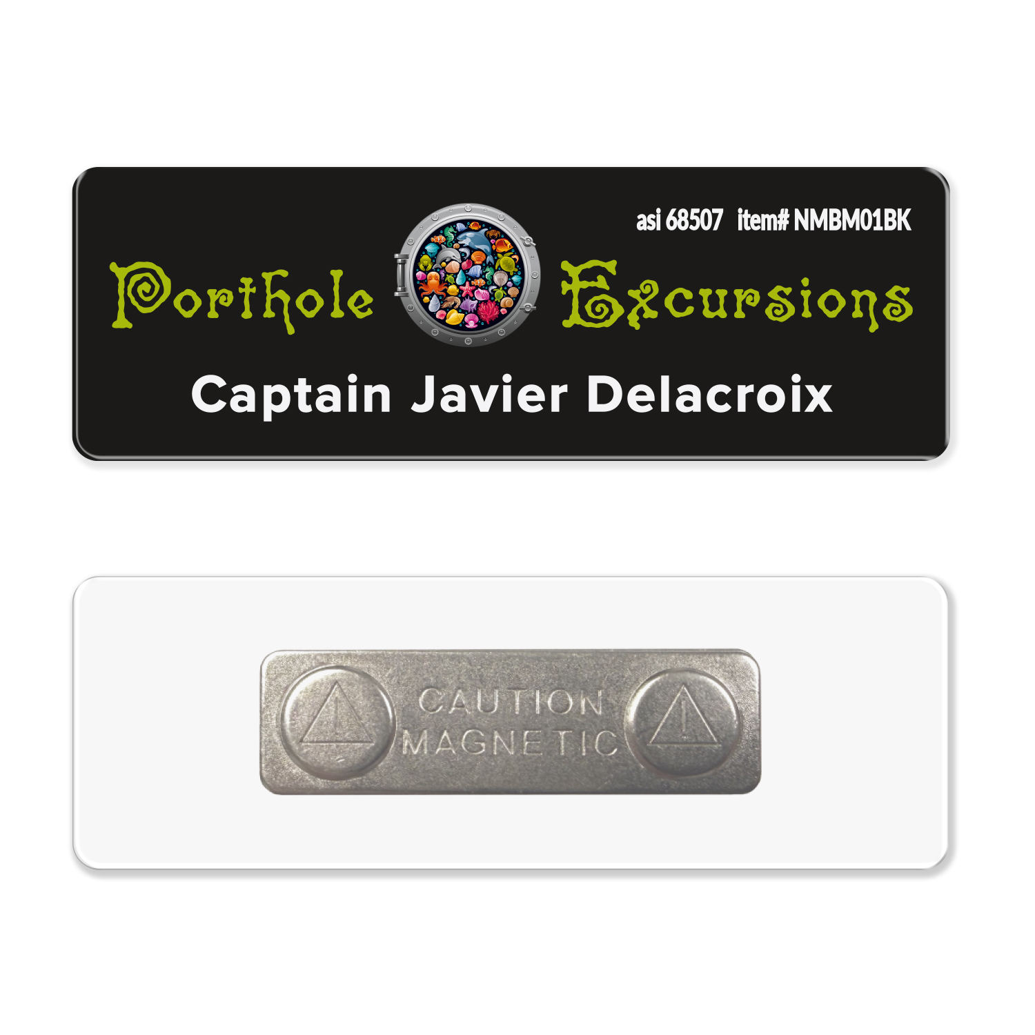 1 x 3 Name Badge - Magnet Back 1