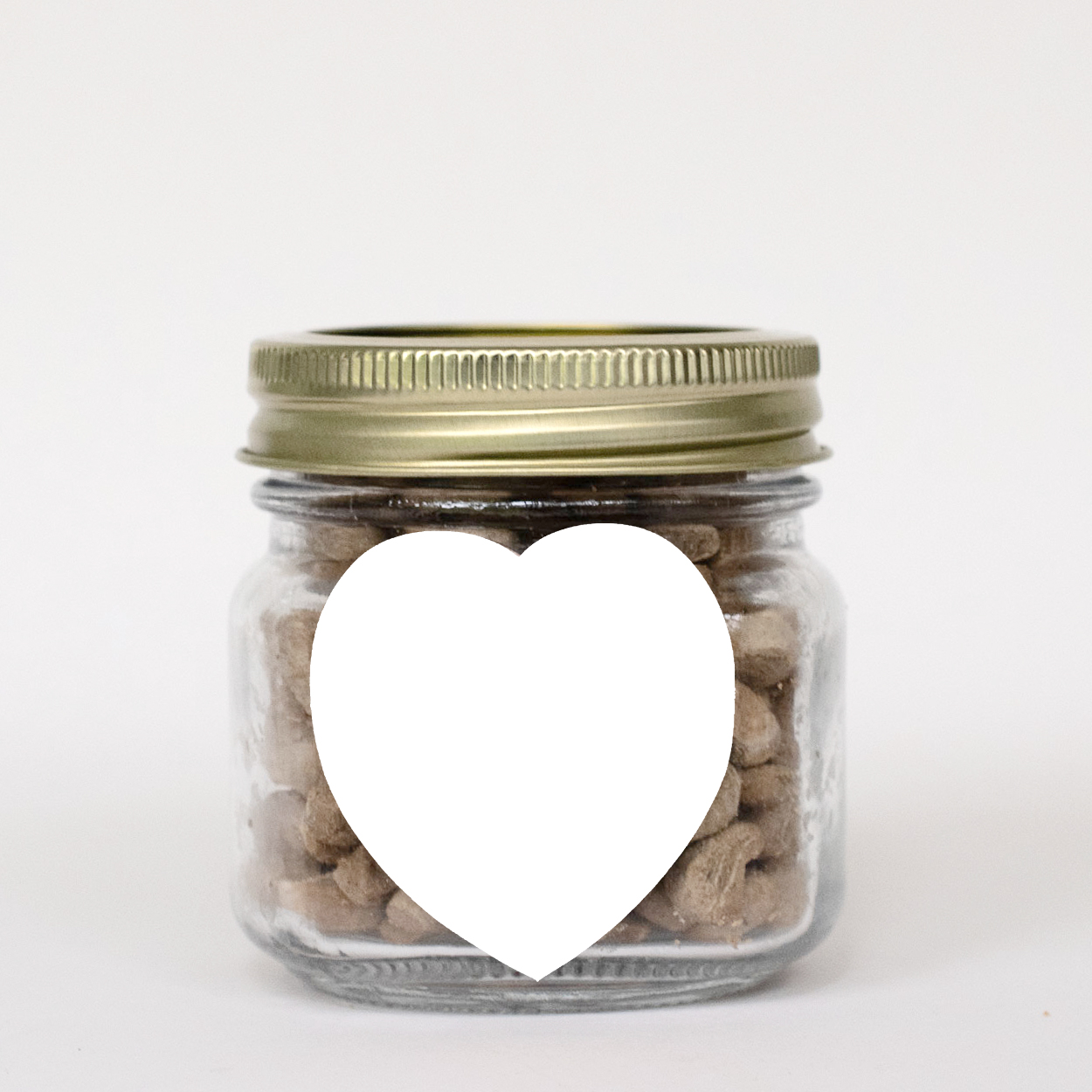 Half Pint Jar with Small Heart Magnet Pet Fill 1