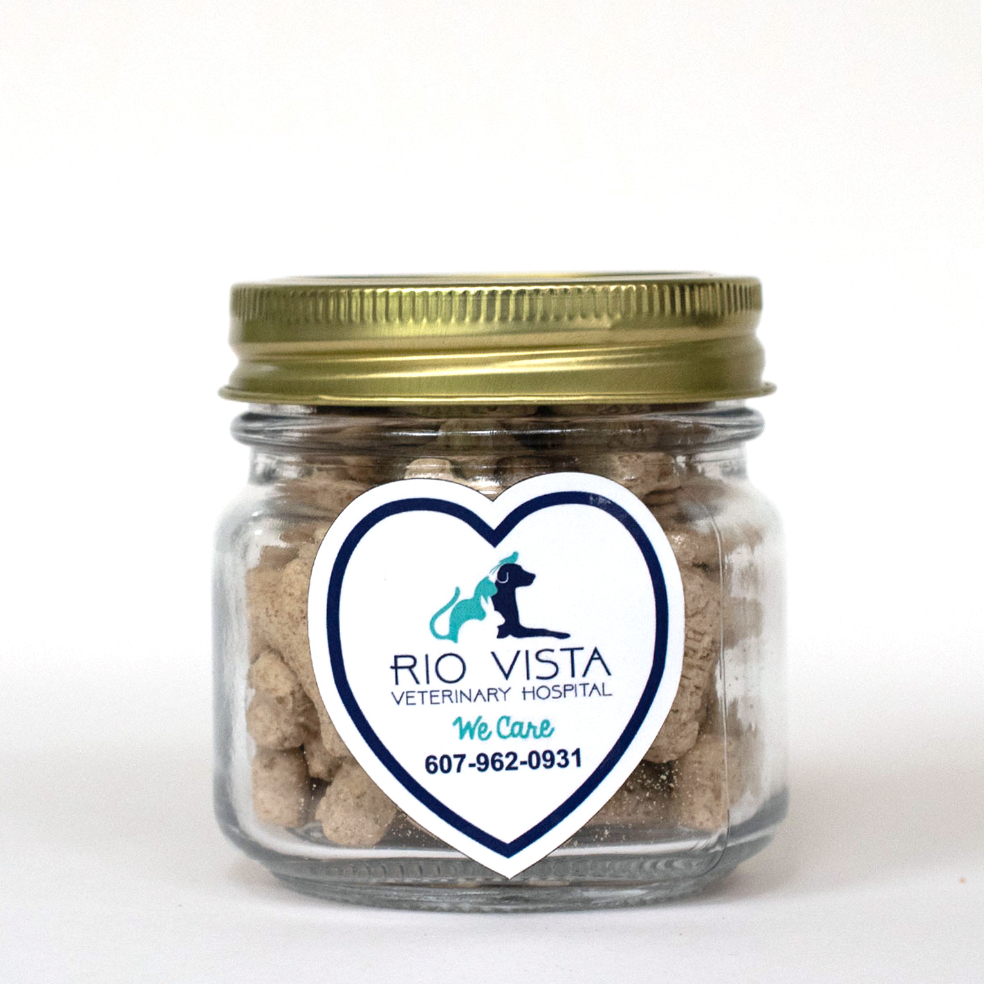 Half Pint Jar with Small Heart Magnet Pet Fill 1