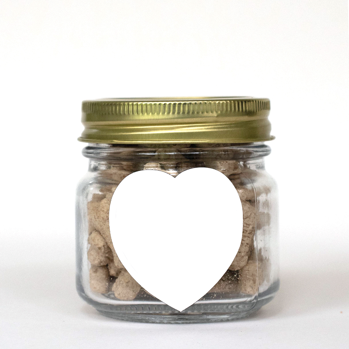 Half Pint Jar with Small Heart Magnet Pet Fill 1