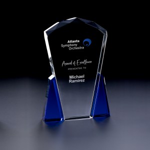 Facet Top Award with Blue Accents 1 Facet Top Award with Blue Accents 1