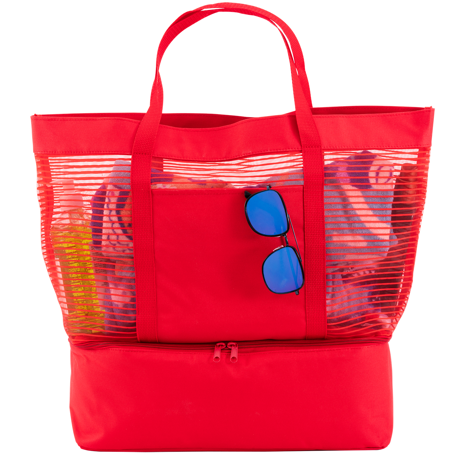 2" 1 Striped Mesh Beach Bag Cooler 1