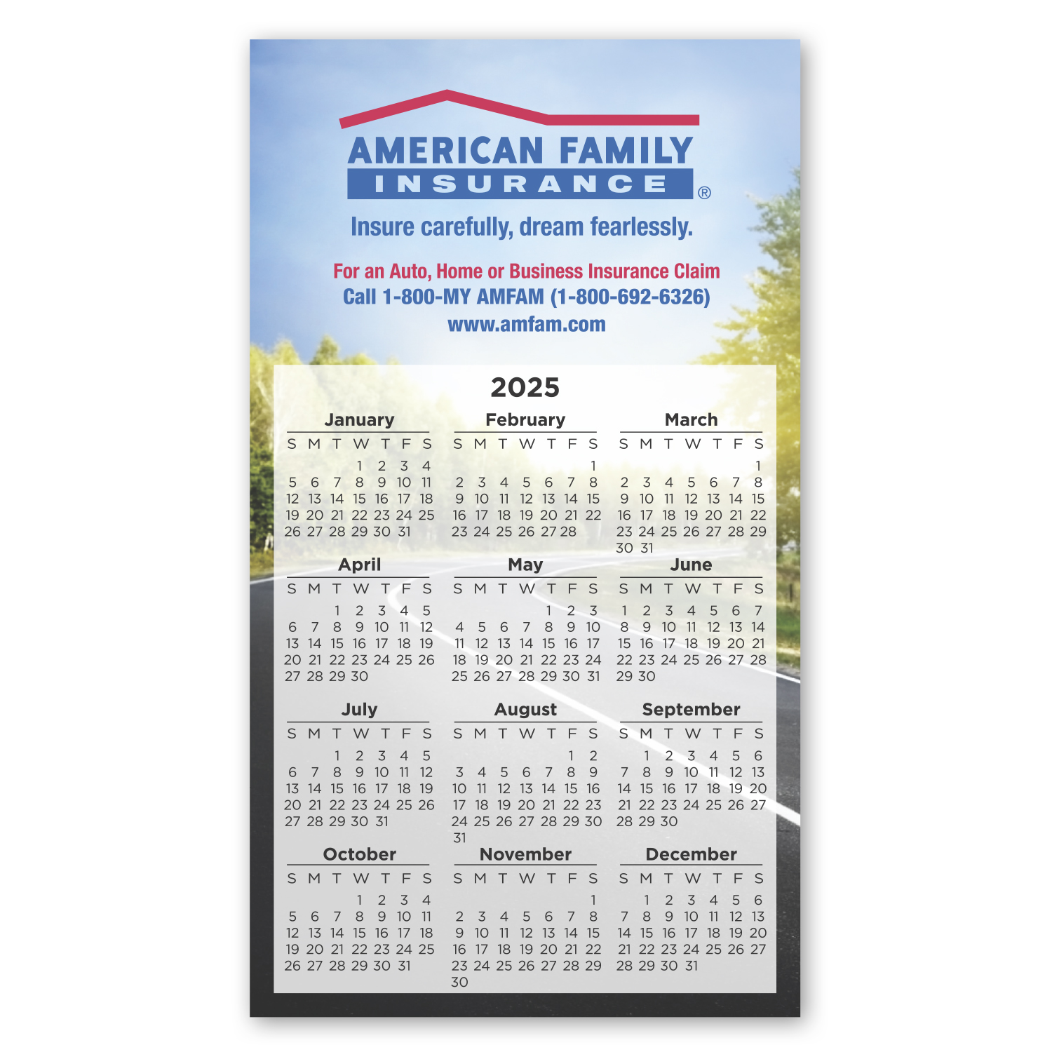 Calendar Large Magnet 3-29/32 x 6-15/16 1