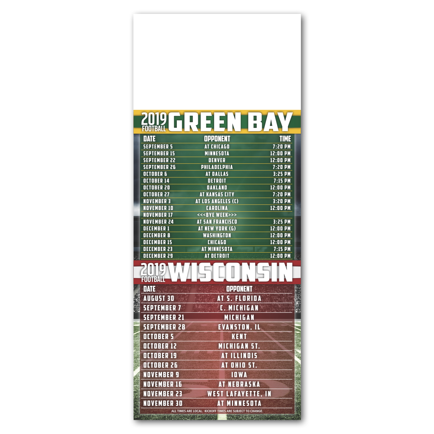 Football Schedule Magnet 1