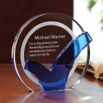Checkmark Award - Clear / Blue Checkmark Award - Clear / Blue