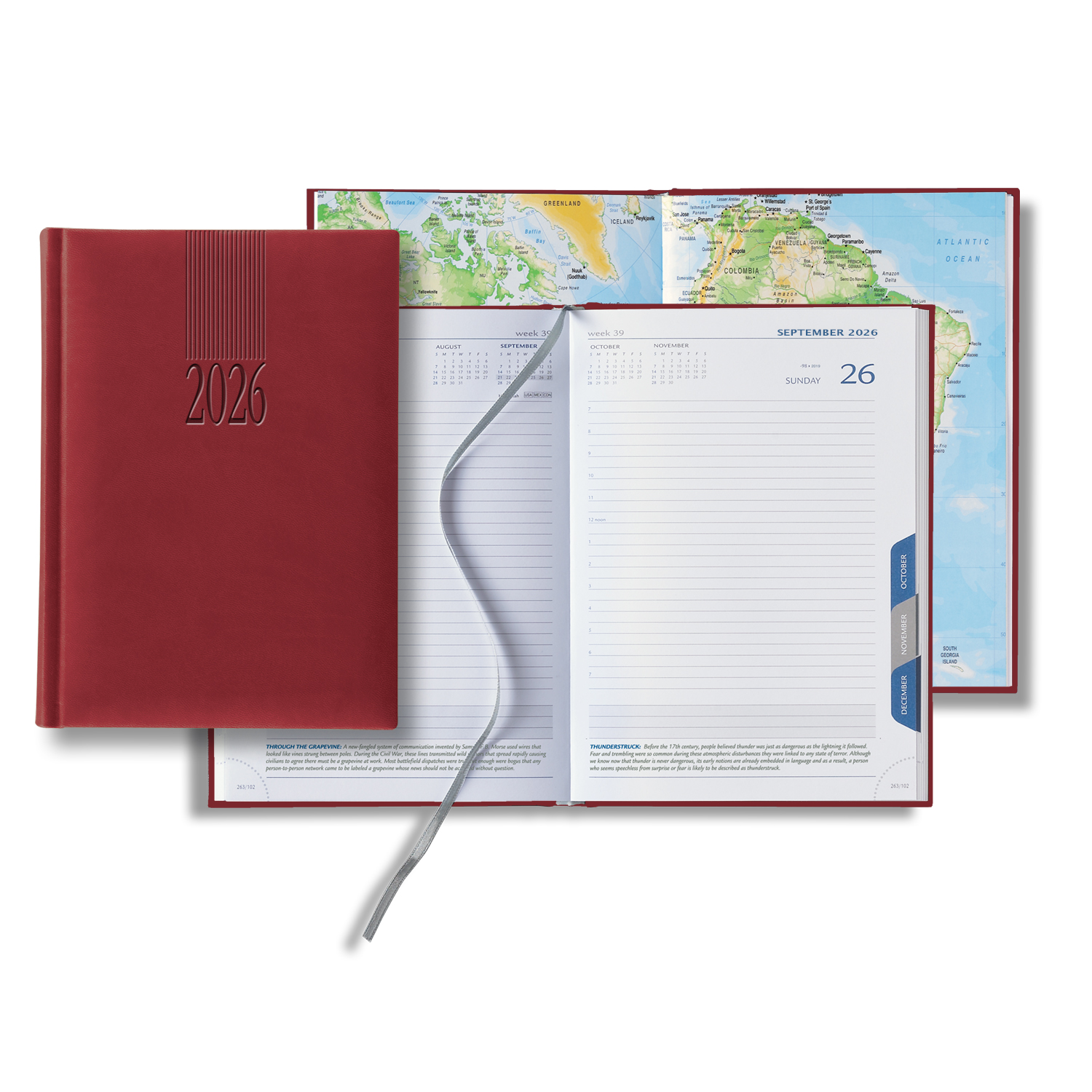 Castelli Tucson Medio White Page Tabbed Daily Diary 1