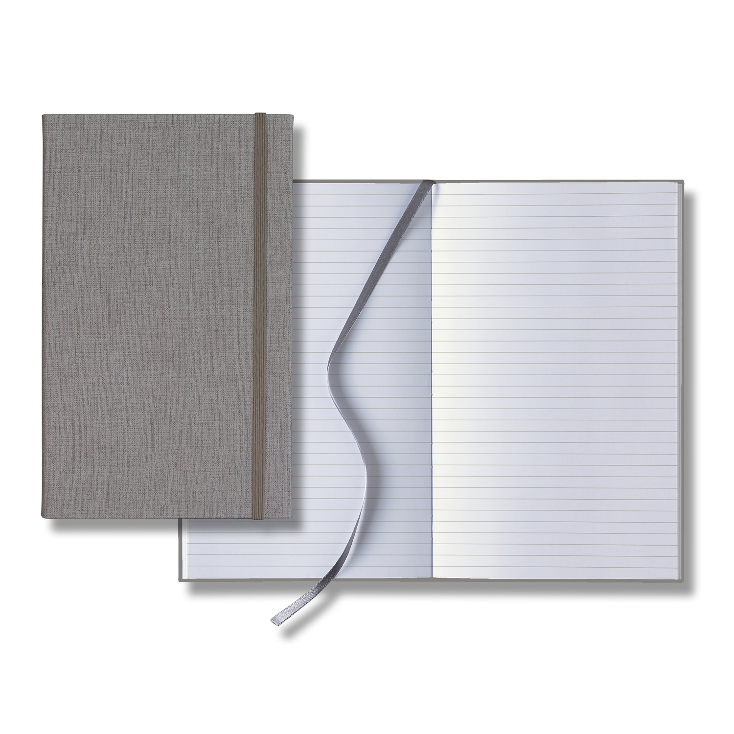 Castelli Linen Banded Medio Lined White Page Journal 1
