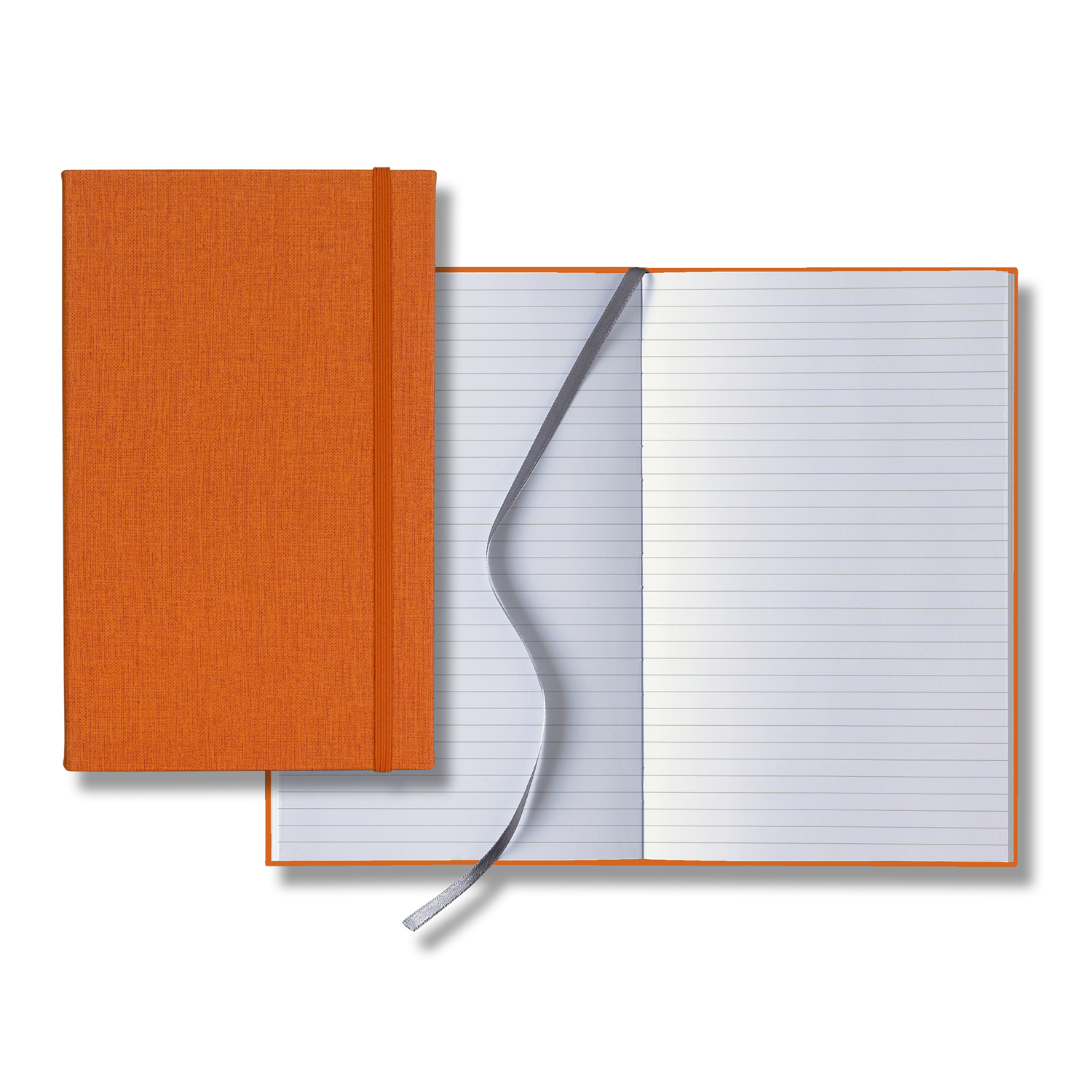 Castelli Linen Banded Medio Lined White Page Journal 1