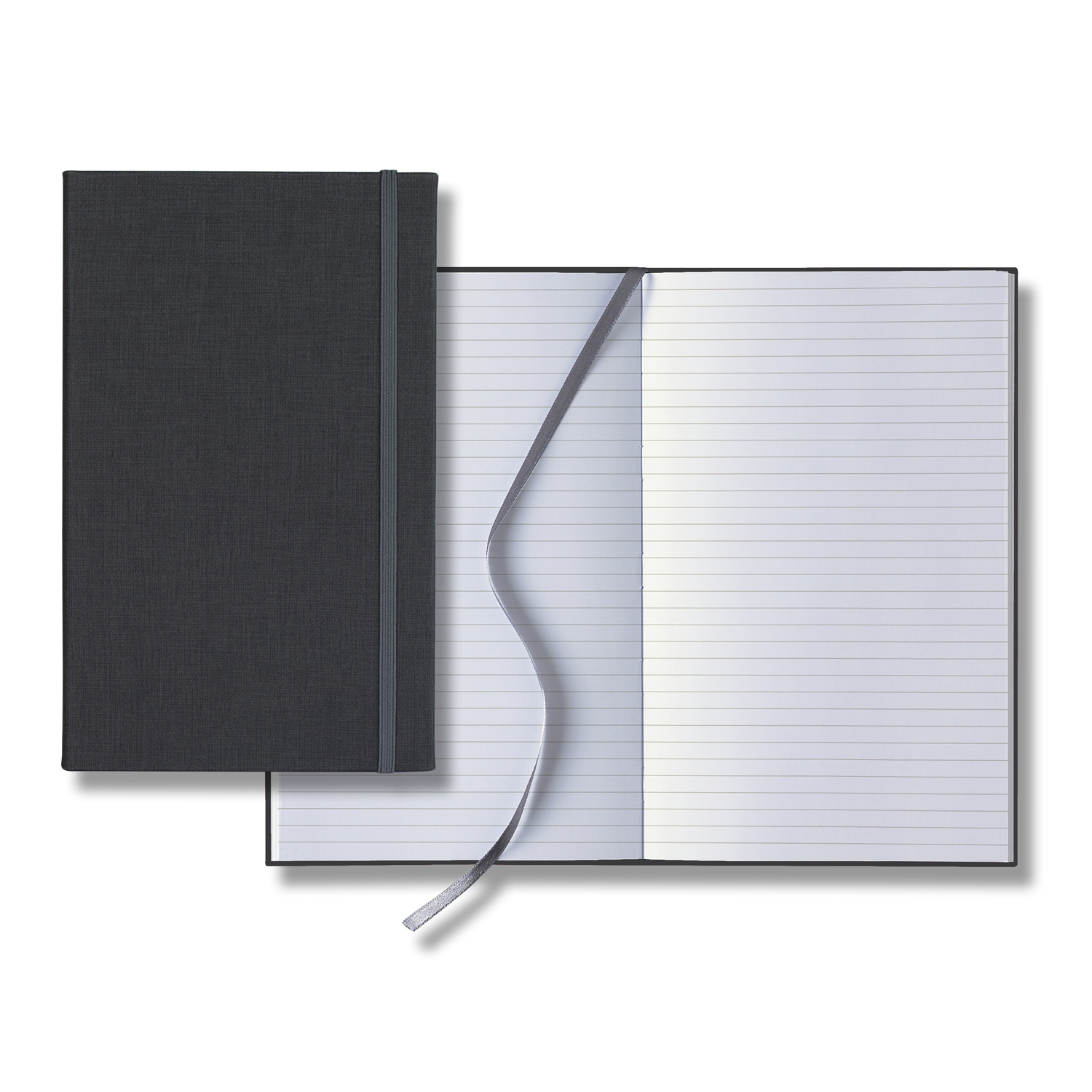 Castelli Linen Banded Medio Lined White Page Journal 1