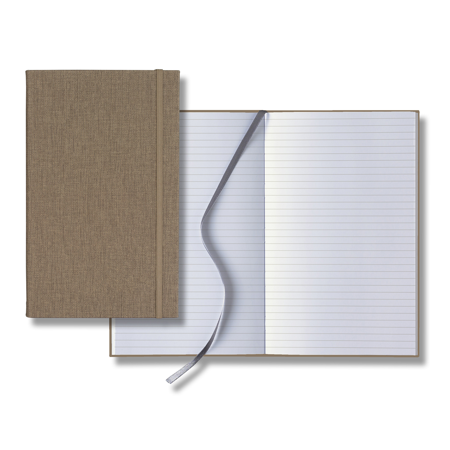 Castelli Linen Banded Medio Lined White Page Journal 1