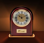 Rosewood and Black Glass Arch Clock - Additional Image Rosewood and Black Glass Arch Clock - Additional Image