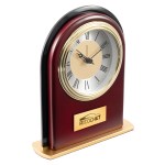 Rosewood and Black Glass Arch Clock - Additional Image Rosewood and Black Glass Arch Clock - Additional Image