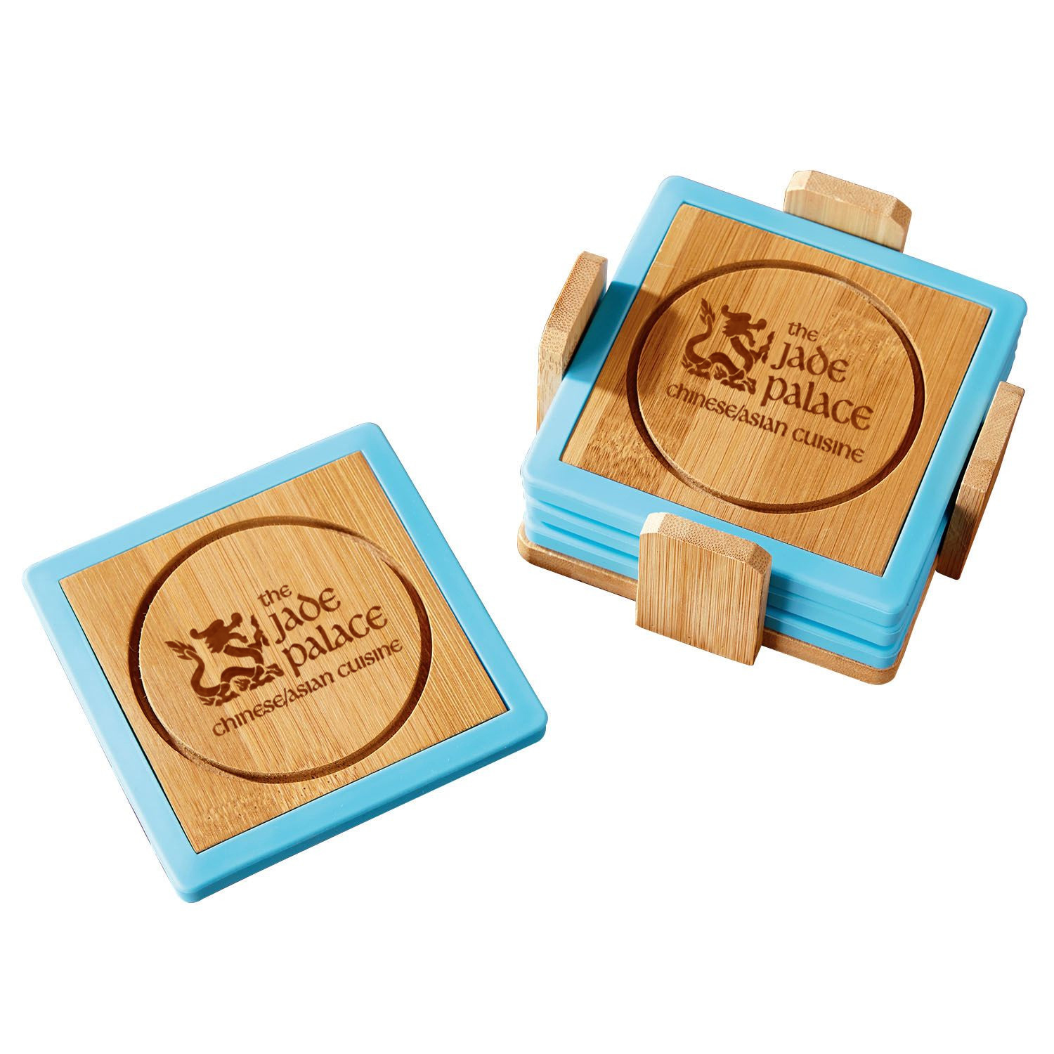 Bamboo and Silicone Coaster Set 1
