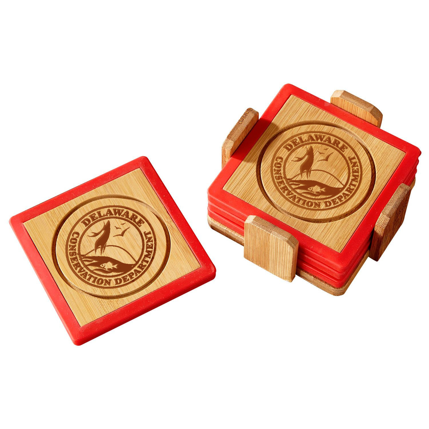 Bamboo and Silicone Coaster Set 1