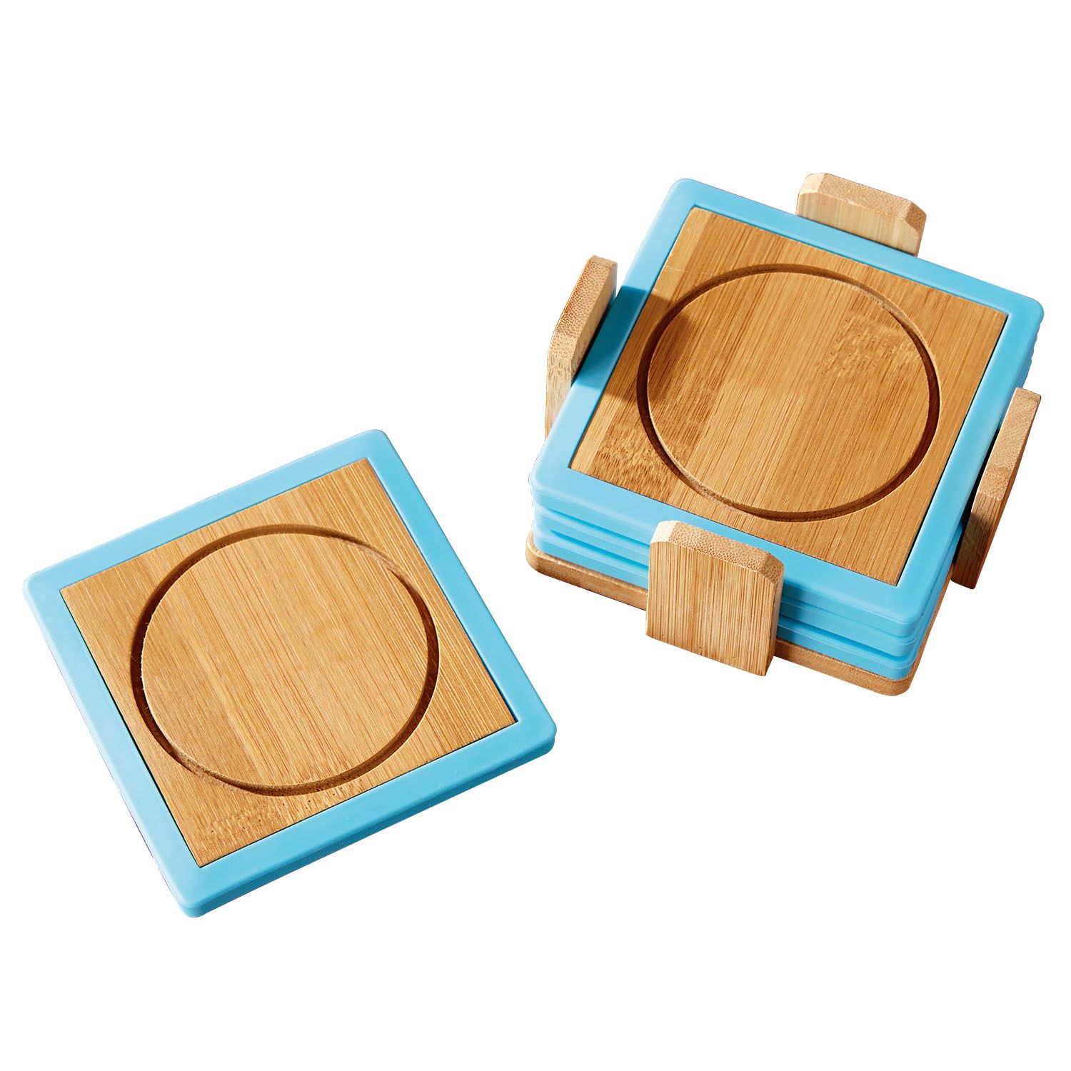 Bamboo and Silicone Coaster Set 1