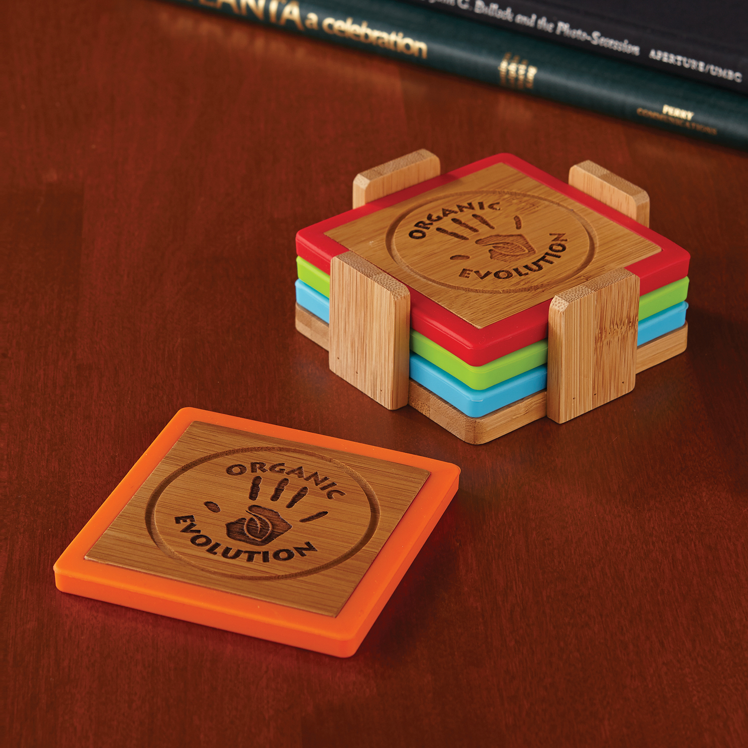 Bamboo and Silicone Coaster Set 1