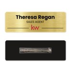 1 x 3 Name Badge - Pin Back - Silver 1 x 3 Name Badge - Pin Back - Silver