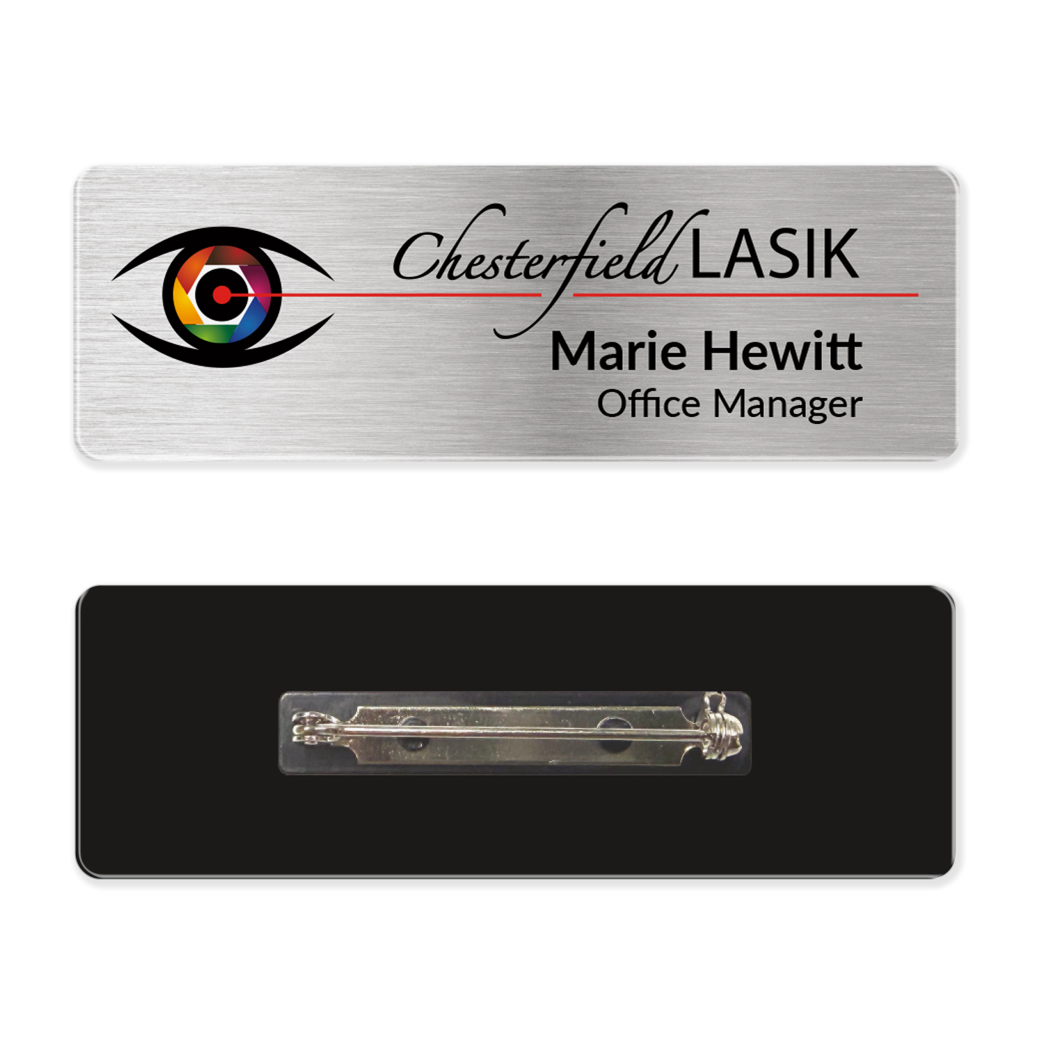 1 x 3 Name Badge - Pin Back 1